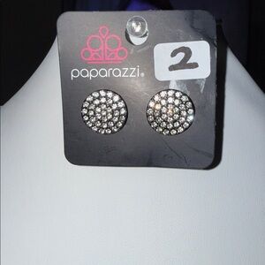 Paparazzi Silver Sparkle Earrings